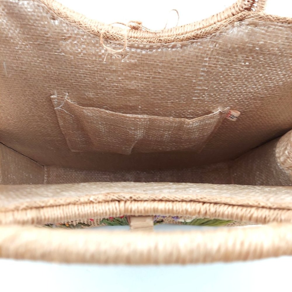 Handmade Pink Straw Cabana Small Summer Vacation Handbag Purse Fashion Tote - Picture 5 of 7